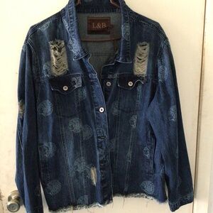 Preowned Lucky & Blessed Denim Native American Jacket L